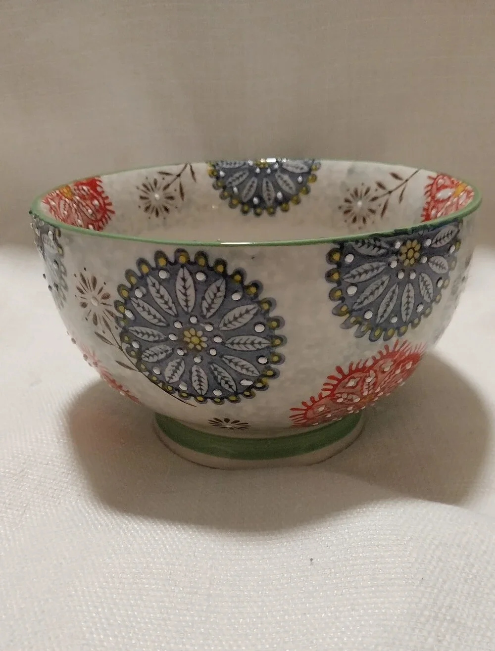 Pier 1 Imports Multicolor Mandala Floral Handpainted Oversized Mug